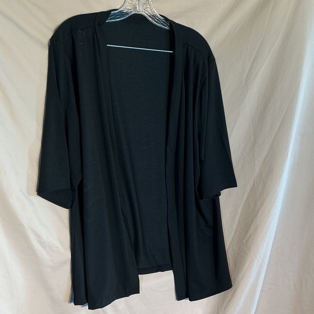 Elegant Black Women's Open Cardigan